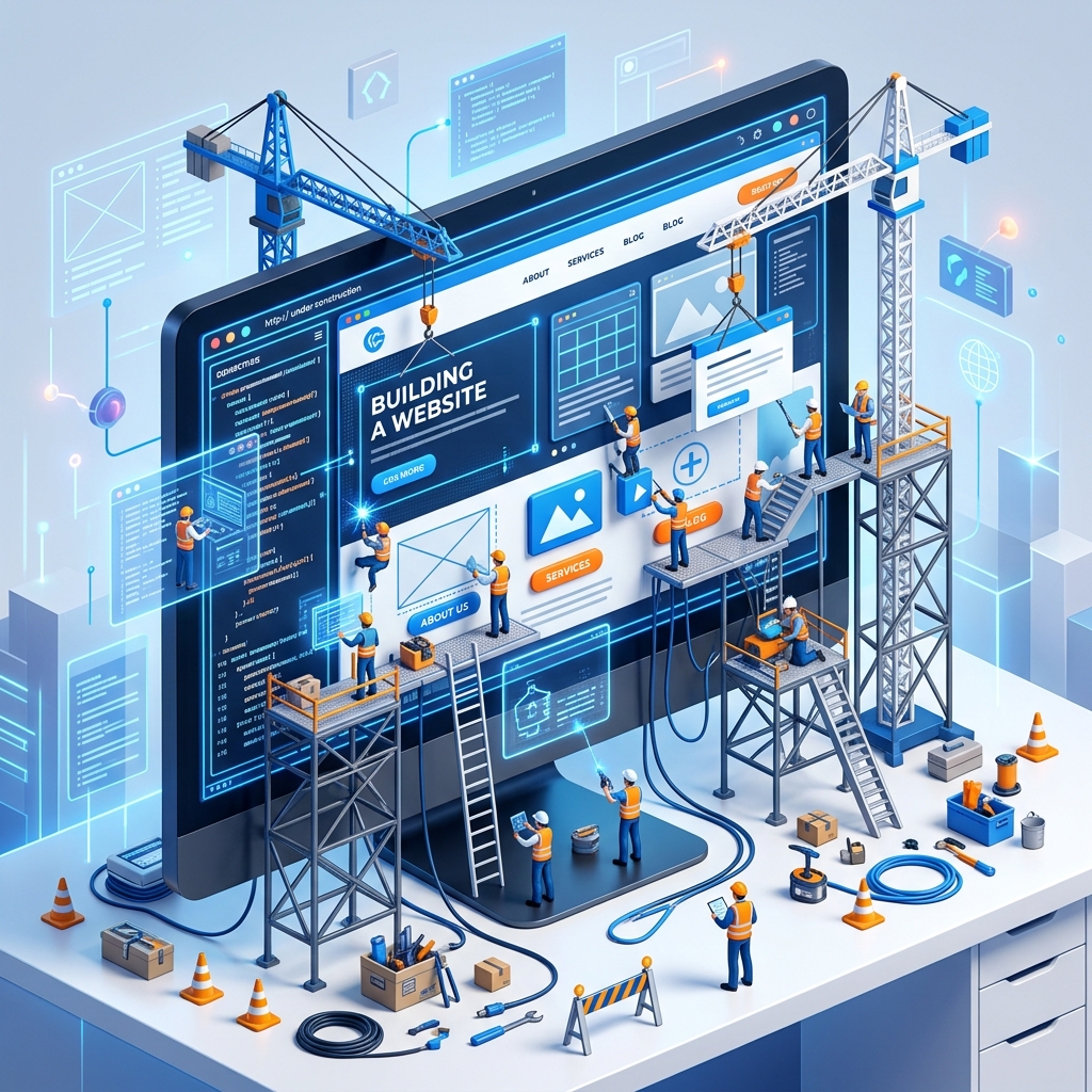 Under Construction Isometric Illustration